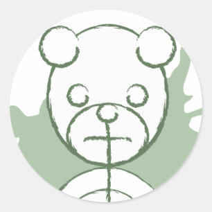 Panda splatz. runt klistermärke