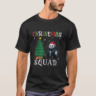 Panda Squad Boys Girls Kids Julgran Ljus T Shirt
