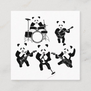 Panda Sten Band Fyrkantigt Visitkort
