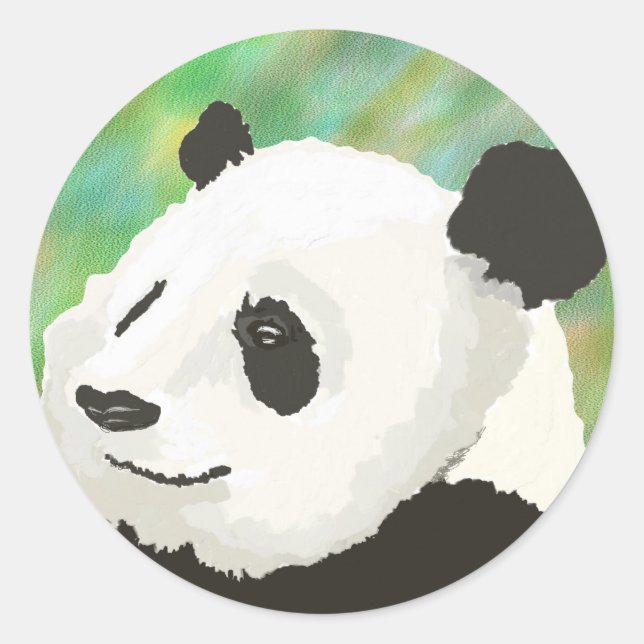 Panda Sticker Runt Klistermärke (Framsida)