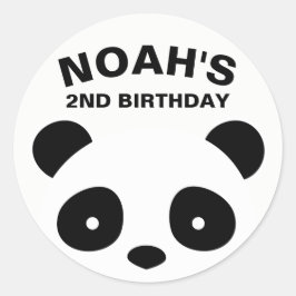 Panda Stickers, Black and White Birthday Runt Klistermärke