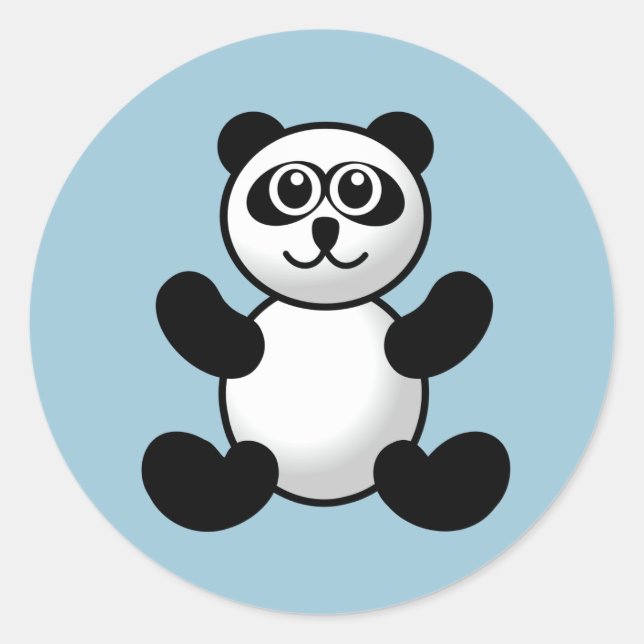 Panda Stickers Runt Klistermärke (Framsida)