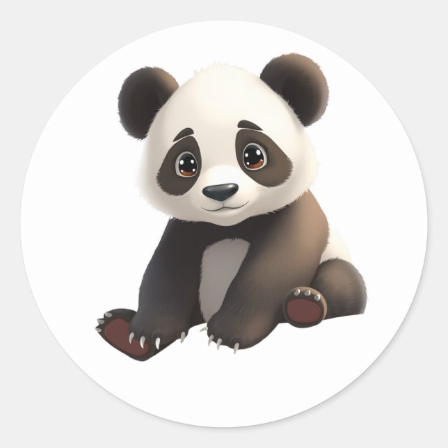 Panda Stickers Runt Klistermärke (Framsida)