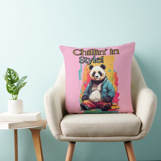 Panda Stil | Blue Jacka Artwork Kudde (Stol)