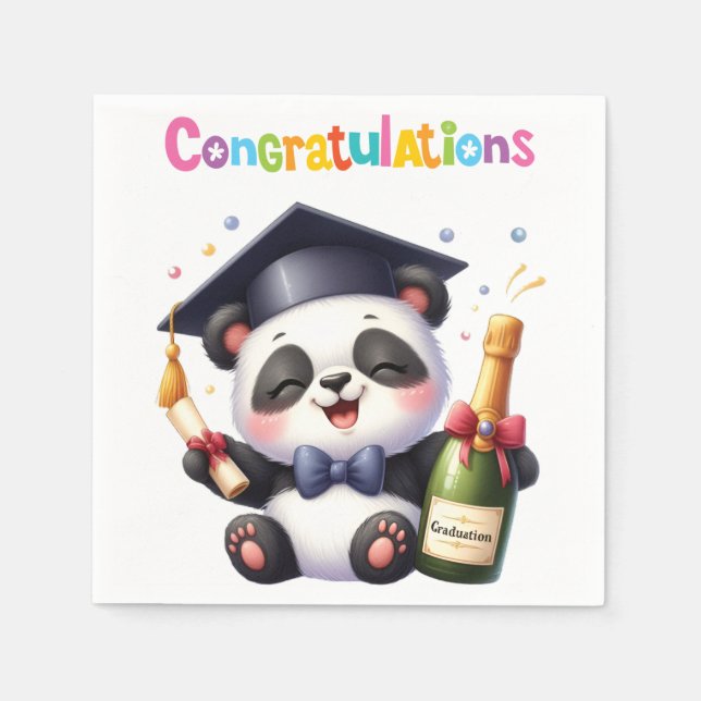 Panda Studenten Grattisar Pappersservett (Framsidan)