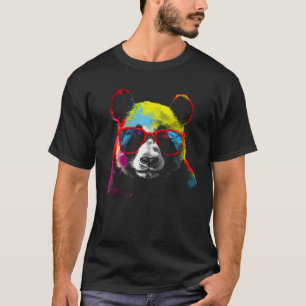 Panda Sunglass Artwork Colorful Animal Panda T Shirt