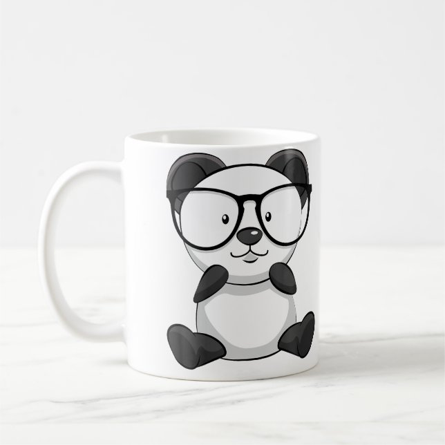Panda Sunglasses Panda Lover Themed Kaffemugg (Vänster)