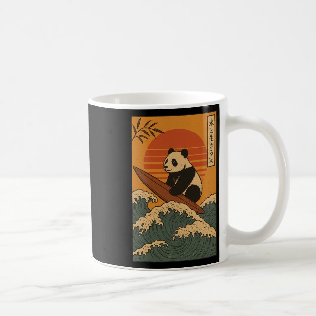 Panda surfing japanska _1  kaffemugg (Höger)