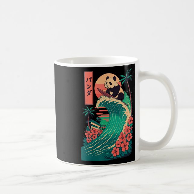 Panda surfing japanska _2  kaffemugg (Höger)