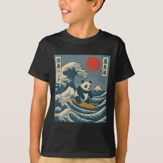 Panda surfing japanska _6 t shirt