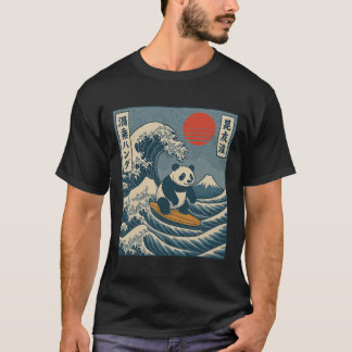 Panda Surfing Japanska _6 T Shirt