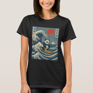 Panda surfing japanska _6 t shirt
