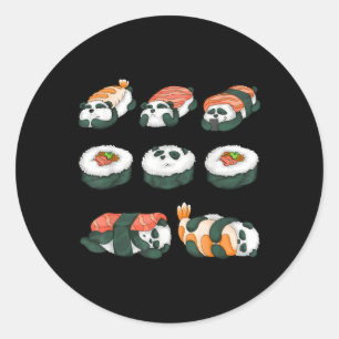 Panda Sushi Hug Animal Maki Food Runt Klistermärke
