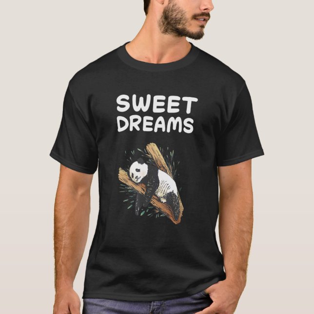 Panda Sweet Dreams Nap Sleeping Ssov Nap Pajama N T Shirt (Framsida)