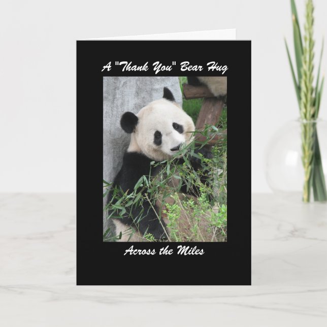 Panda Tack Bear Hug över Miles Card Kort (Framsida)