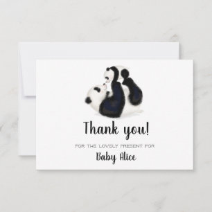 Panda tack för baby-presentkortet OSA kort