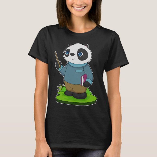 Panda Teacher Pointer T Shirt (Framsida)