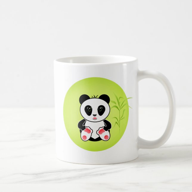 Panda, tecknad, barn kaffemugg (Höger)