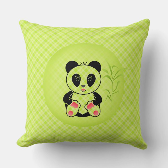 Panda, tecknad, barn kudde (Framsida)