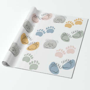 Panda Tecknad Kids Baby Wraping Papper Presentpapper