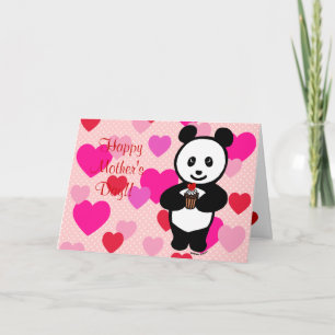 Panda Tecknad och Cupcoa Mamma Kort