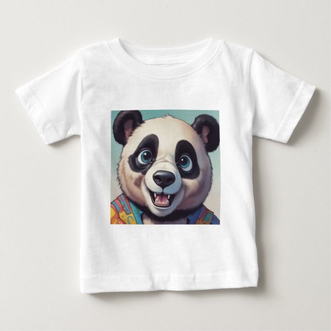 Panda tecknad ritning konst t shirt (Framsida)