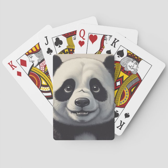 Panda Tecknad Teckning Art Casinokort (Baksidan)