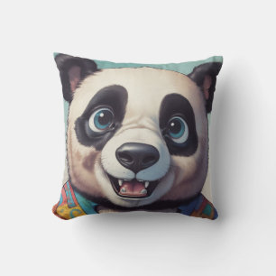 Panda Tecknad Teckning Art Kudde