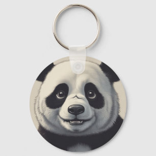 Panda Tecknad Teckning Art Nyckelring