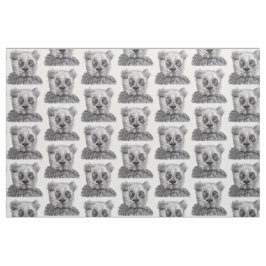 Panda Teckning Pima Cotton (54 tum width) Fabric Tyg