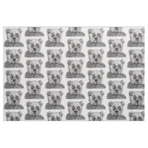 Panda Teckning Pima Cotton (54 tum width) Fabric Tyg