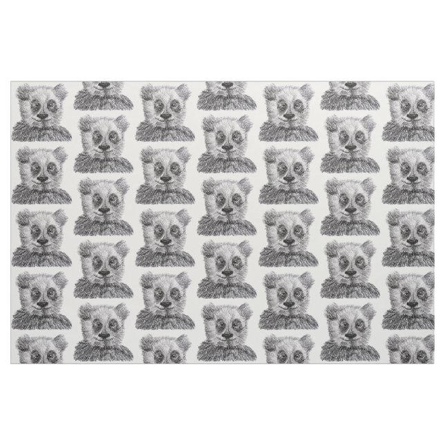 Panda Teckning Pima Cotton (54 tum width) Fabric Tyg (Fat Quarter)