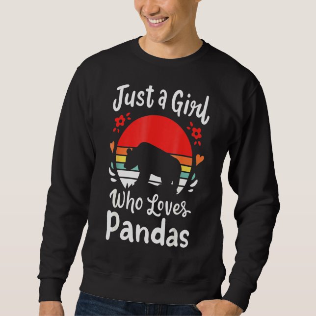 Panda Tees Lång Ärmad Tröja (Framsida)