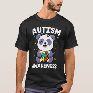Panda till stöd för krigare av autismmedvetenhet t shirt