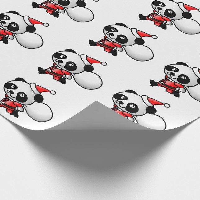 Panda Tomte Presentpapper (Hörn)