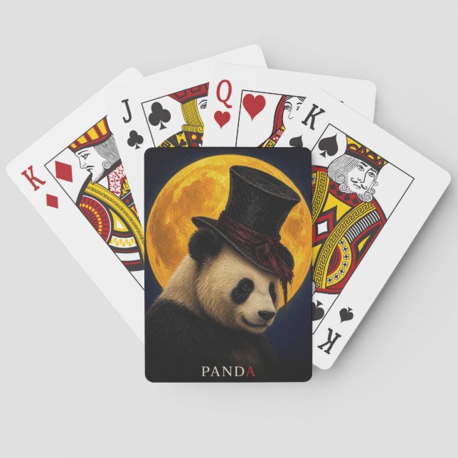 Panda Topphatt Gothic Surreal Casinokort (Baksidan)