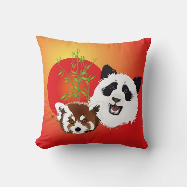 Panda Treffen Kissen Kudde (Framsida)