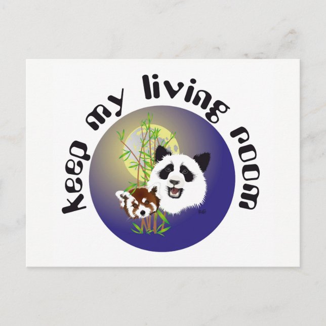 Panda Treffen Postkarte Vykort (Framsida)