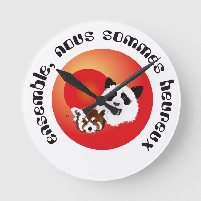 Panda Treffen Uhr Rund Klocka (Framsida)