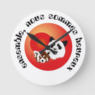 Panda Treffen Uhr Rund Klocka