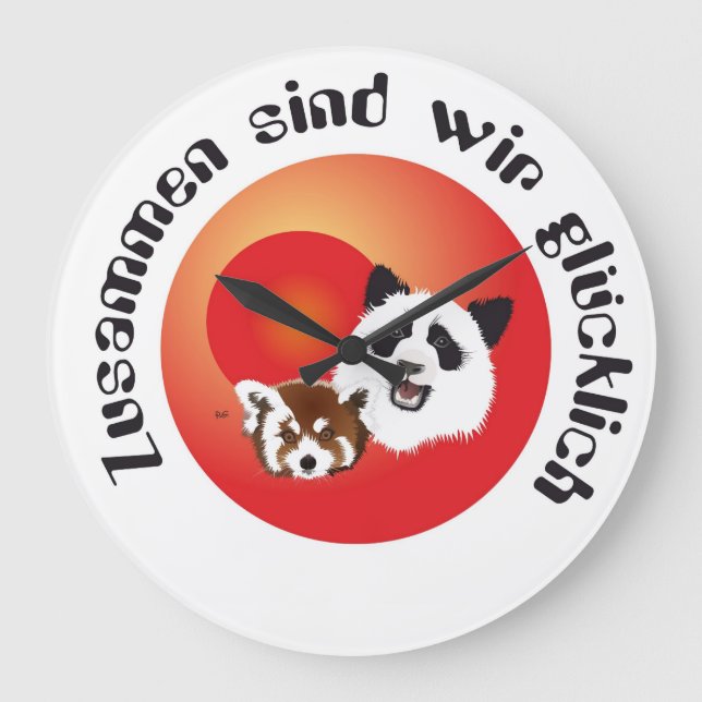 Panda Treffen Uhr Stor Klocka (Framsida)