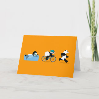 Panda Triathlon Hälsning Card Kort