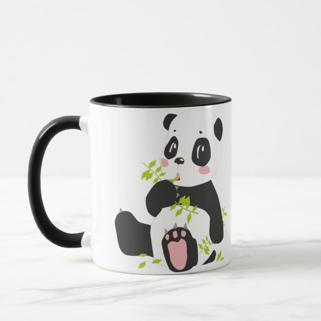 Panda-tryckt kaffe mugg (Vänster)