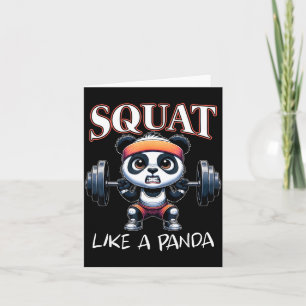 Panda tyngdlyftning fitness rolig gym citat knäböj kort