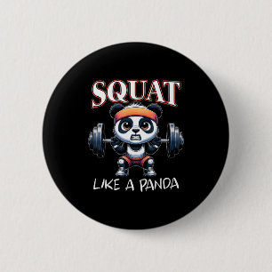 Panda tyngdlyftning Fitness Roligt Gym Citat Squat Knapp