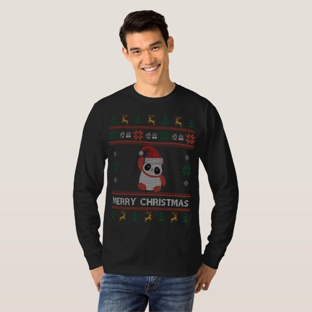 Panda Ugly jul Sweater Cute Panda Santa T Shirt (Hel framsida)