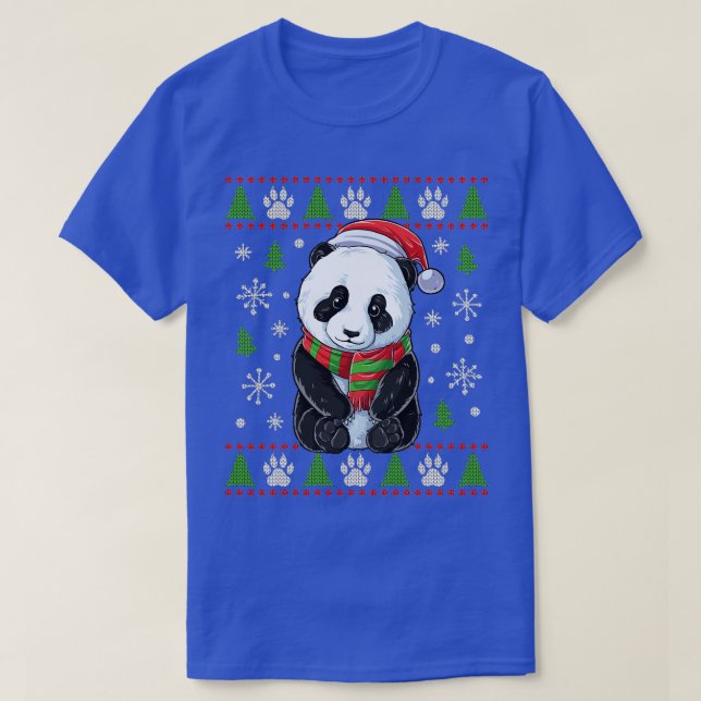 Panda Ugly jul Sweater Santa Hat Bear Julafton G T Shirt (Design framsida)