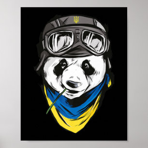 Panda Ukrainska flagga ukraine ukrainian souvenir Poster