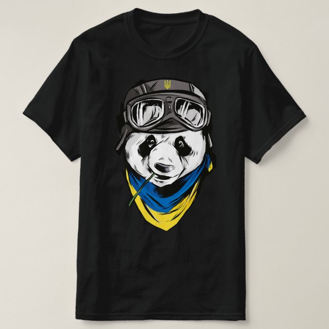 Panda Ukrainska flagga ukraine ukrainian souvenir T Shirt (Design framsida)