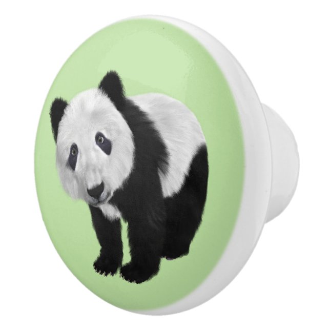 Panda Unge Grönt Knopp (Höger)